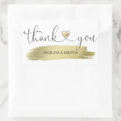 金ゴールドブラシストロークありがとうござ結婚う 長方形シール (バッグ)