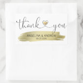 金ゴールドブラシストロークありがとうござ結婚う 長方形シール (バッグ)