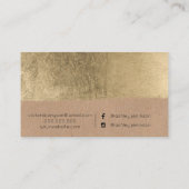 金ゴールドブラシストローククラフトの毛の化粧のタイポグラフィ 名刺 (裏面)