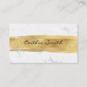 金ゴールドブラシストローク銀白色フォイル大理石 名刺 (正面)