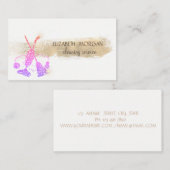 金ゴールドブラシストローク，ほうき，グリッター掃除機 名刺 (正面/裏面)