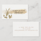 金ゴールドブラシストローク、ほうき、電気掃除機 名刺 (正面/裏面)