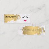 金ゴールドブラシフェイクド |メイクアップアーティスト |ファッショニスタ | スキニー名刺 (正面/裏面)