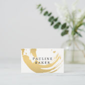 金ゴールドブラシフェイクド 名刺 (スタンド正面)