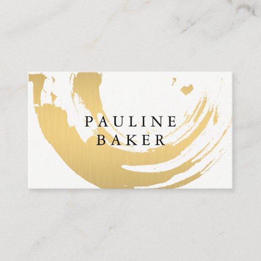 金ゴールドブラシフェイクド 名刺 (正面)