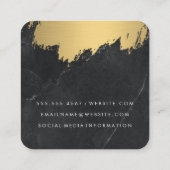 金ゴールドブラシフェイクド |大理石 スクエア名刺 (裏面)