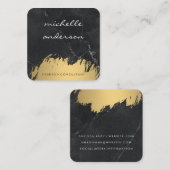 金ゴールドブラシフェイクド |大理石 スクエア名刺 (正面/裏面)