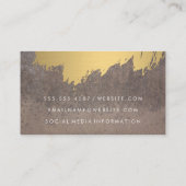 金ゴールドブラシフェイクド |黒い錆びた金属 名刺 (裏面)