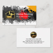 金ゴールドブラシホーム絵を描（ばちゃばちゃ）跳ねる 名刺 (正面/裏面)