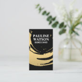 金ゴールドブラシ仕上げテクスチャ 名刺 (スタンド正面)