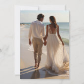 金ゴールドブラシ仕上げトロピカルパームリーフサマー結婚ズ 招待状 (裏面)