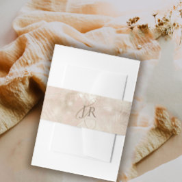 金ゴールドブラシ仕上げトロピカルパーム結婚リーフ 招待状ベリーバンド