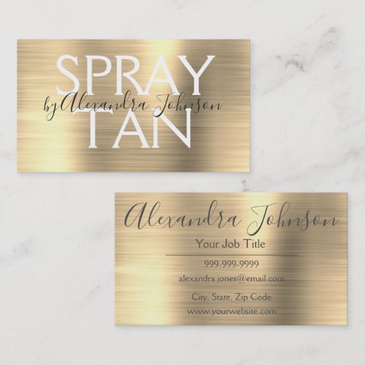 金ゴールドブラシ仕上げメタルスプレータン 名刺 (正面/裏面)