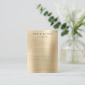 金ゴールドブラシ仕上げメタル耳飾りディスプレイカード 名刺 (スタンド正面)