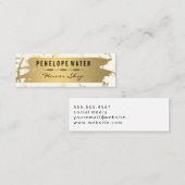 金ゴールドブラシ仕上げ継ぎ目無し花模様 スキニー名刺 (正面/裏面)