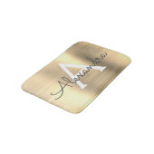 金ゴールドブラシ仕上げ金属モノグラム名とイニシャル バスマット (アングル)