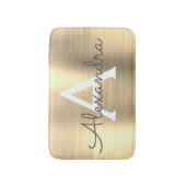 金ゴールドブラシ仕上げ金属モノグラム名とイニシャル バスマット (正面縦)