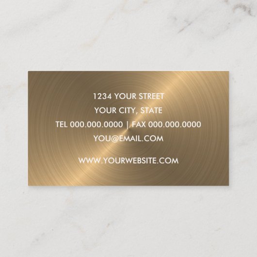 金ゴールドブラシ仕上げ金属光沢 名刺 (裏面)