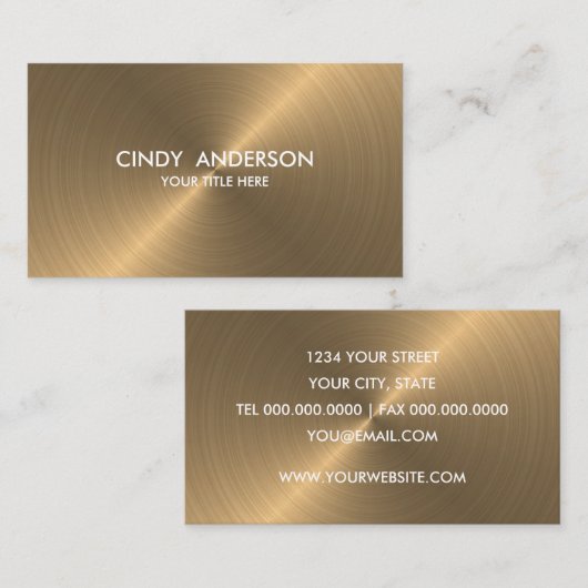 金ゴールドブラシ仕上げ金属光沢 名刺 (正面/裏面)