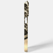 金ゴールドブラシ仕上げ金属及びメタリックモノグラムの石 Case-Mate iPhoneケース (裏面 / 右)
