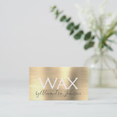 金ゴールドブラシ仕上げ金属美しいワックス 名刺 (スタンド正面)