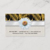 金ゴールドブラシ付きパームリーフパターン 名刺 (裏面)