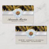 金ゴールドブラシ付きパームリーフパターン 名刺 (正面/裏面)