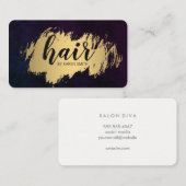 金ゴールドブラシ付きヘアロゴ 名刺 (正面/裏面)
