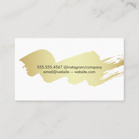 金ゴールドブラシ付きヘアロゴ 名刺 (裏面)