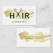 金ゴールドブラシ付きヘアロゴ 名刺 (正面/裏面)