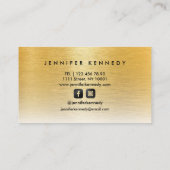 金ゴールドブラシ付きメタルエレガントモノグラムスクリプモダント 名刺 (裏面)