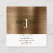 金ゴールドブラシ付きメタルモノグラムスクリエレガントプト スクエア名刺 (裏面)