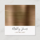 金ゴールドブラシ付きメタルモノグラムスクリエレガントプト スクエア名刺 (正面)