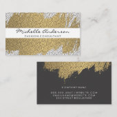 金ゴールドブラシ付き旋回パターンの変動 名刺 (正面/裏面)