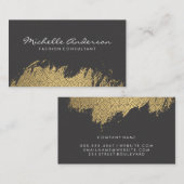 金ゴールドブラシ付き旋回パターン 名刺 (正面/裏面)