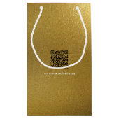 金ゴールドブラシ付き金属プレートQRコードのテクスチャ スモールペーパーバッグ (裏面)