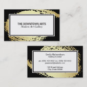 金ゴールドブラシ付き黒縁ど 名刺 (正面/裏面)