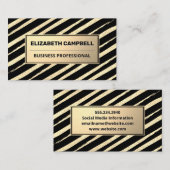 金ゴールドブラシ付ストライプのき |金ゴールドメタル名刺 名刺 (正面/裏面)