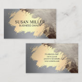 金ゴールドブラシ付モダンき 名刺 (正面/裏面)