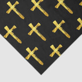 金ゴールドブラシ十字架 – キリスト教の十字架 薄葉紙 (詳細)