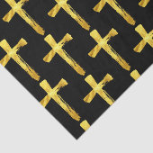 金ゴールドブラシ十字架 – キリスト教の十字架 薄葉紙 (詳細)