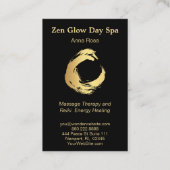 *~*金ゴールドブラシ抽象芸術霊気スパ瞑想 名刺 (裏面)