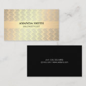 金ゴールドブラシ金ゴールド織り 名刺 (正面/裏面)