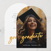 金ゴールドブラシ高校卒業写真発表会 招待状 (正面/裏面)