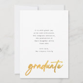 金ゴールドブラシ高校卒業写真 案内状 (裏面)