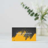 金ゴールドブラシ |ダークメタリックの名刺 名刺 (スタンド正面)