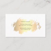 金ゴールドブラシ |テクスチャ |デザイナー 名刺 (裏面)