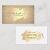 金ゴールドブラシ |テクスチャ |デザイナー 名刺 (正面/裏面)