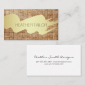 金ゴールドブラシ |バスケットウィーブの背景 名刺 (正面/裏面)