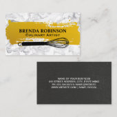 金ゴールドブラシ |ホワイトマーブルウィスク 名刺 (正面/裏面)